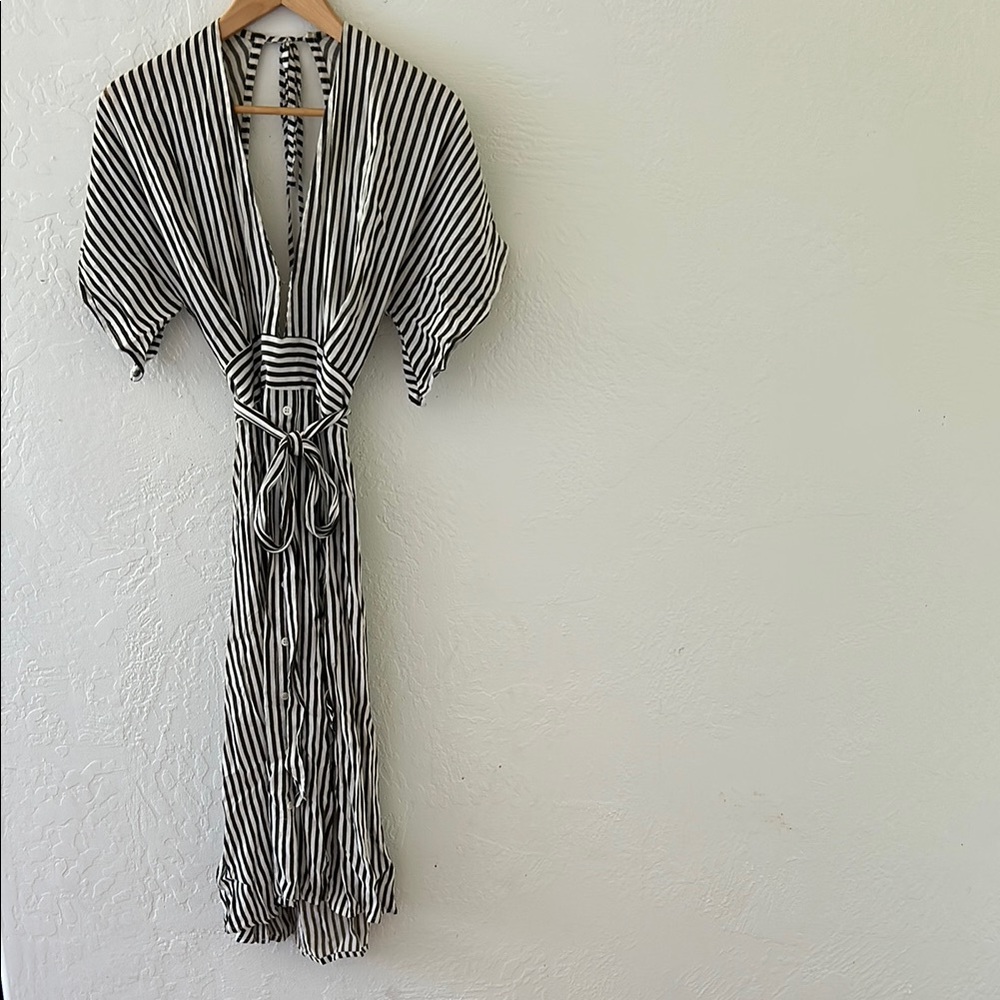 Striped Black and White Women's Dress